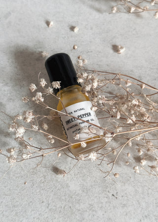 Heelr's line of botanical oil perfume, toxin-free perfume made without synthetic ingreditens, chemicals, or artificual fragrances.